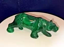 Buy Hand Carved African Green Malachite Panther Sculpture 1 • 30£