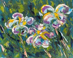 Buy Irises Flowers. Oil Paintings On Canvas Original. • 167.30£
