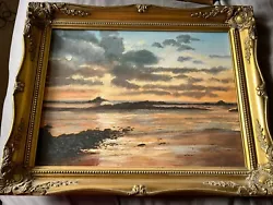 Buy 1988 Oil Painting By Margot Smith.  Cobo Sunset Guernsey • 100£