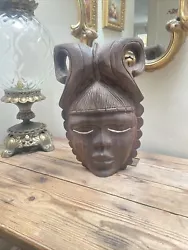 Buy African Hand Carving Wood Tribal Wall Hanging Mask • 60£