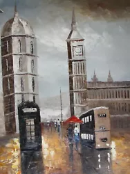 Buy London City Scape England Large Oil Painting Canvas Contemporary Modern British • 22.95£