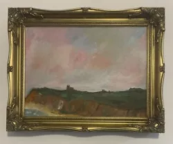 Buy Original Modernist Landscape Seascape Oil On Board Painting In Gold Gilt Frame • 12.50£