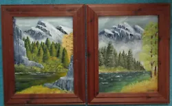 Buy Signed Pair Of Original Oil Paintings, Mountains, River, Forests  Size 18  X 14  • 34.99£