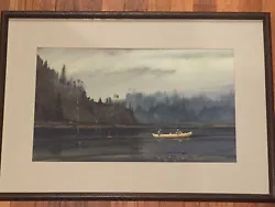 Buy G. Gaye Hoopes Watercolor Painting Fly Fishing Canoe Sporting Art West IDAHO ID • 568.34£