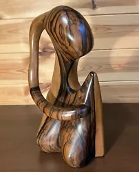 Buy 1.8 Kilos Abstract Modernist Wooden Female Sculpture In Two Tone Zebrano Wood • 140£