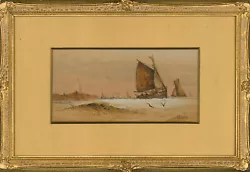 Buy H. Flyremte - Early 20th Century Watercolour, Boats Of The Shore • 60£