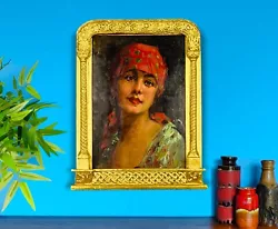 Buy Giltwood Tabernacle Oil On Board Painting European Gypsy Girl Old Master • 1,250£