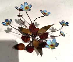 Buy Vtg Frank Lee Flower Tabletop Sculpture Copper/enamel Blue Flowers Mcm Signed • 28.90£