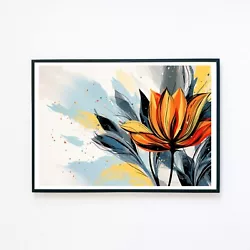 Buy Abstract Flowers Botanical Painting Illustration 7x5 Retro Decor Wall Art Print  • 3.95£