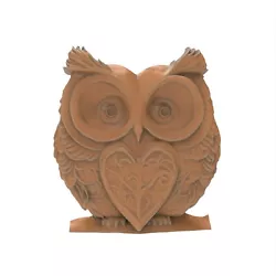 Buy Owl With Heart STL File For CNC Router Baroque Model Bas Relief For 3D Printer • 2.32£