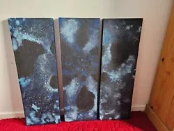 Buy Original Large 3 Canvas Triptych Space Cosmic Galaxy House Paint Acrylic  • 66.60£