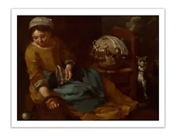 Buy REMBRANDT The Lacemaker 1600's Painting Premium Print Poster 17x22  In. • 21.02£