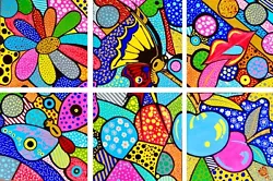 Buy Butterfly PAINTING Art  THE NEW WORLD  BUTTERFLY = 6 Paintings TOGETHER  SUPERB • 665.43£