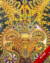Buy Louis Wain Ornate Flamboyant Yellow Cat Painting Wild Pet Art Real Canvas Print • 14.33£