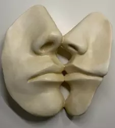 Buy Portrait Plaster Face Lips The Kiss  Mask Cast Modern Wall Art Sculpture • 40£