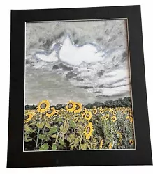 Buy Mark Leary Art TwoWatercolour Paintings Storm Brewing Over A Field Of Sunflowers • 30£