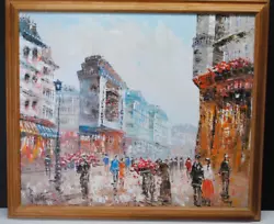 Buy Framed Vintage Signed Caroline Burnett European Street Scene Oil Painting • 41.34£