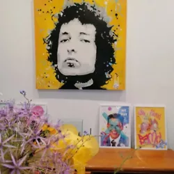 Buy Original Hand Painted Graffiti Mix Artwork On Canvas Bob Dylan • 425£