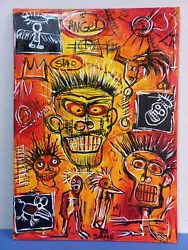 Buy Jean-Michel Basquiat (Handmade)  Painting On Canvas Signed & Stamped 50x70 Cm • 672.02£