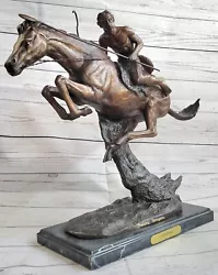 Buy Vintage Bronze Statue  Cheyenne  Signed By Frederic Remington 19  Figurine • 394.31£