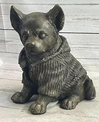 Buy Handmade Hot Cast Bronze Chihuahua Puppy Dog Figurine Sculpture Statue Decor NR • 331.09£
