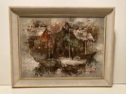 Buy Vintage Edward Barton (1936-2012) Oil Painting On Canvas Abstract Boats Signed • 100£
