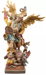 Buy New Hand Carved Wooden Archangel Patron Saint Michael Statue Figure Sculpture • 2,204.20£