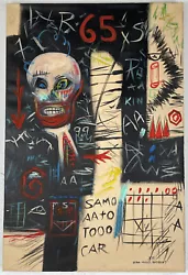 Buy Jean-Michel Basquiat (Handmade) Acrylic Painting On Canvas Signed & Stamped • 438.16£