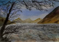 Buy ACEO Original Painting Landscape Hills Art Mountains Lake District Watercolour • 5.50£