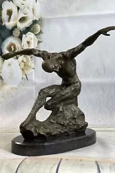 Buy Elegant Nude Man Rodin Tribute Marble Base Decor Bronze Sculpture Statue Gift • 197.98£