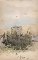 Buy Church At Swanage Dorset Small Antique Watercolour Painting 1896 19th Century • 40£