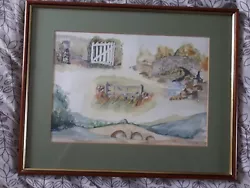 Buy Felicity Stevens 1930-2022 Original Watercolour Painting 'Gates & Bridges' - Art • 25£