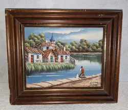 Buy Vintage Oil Painting On Canvas Framed Size 11 X 12 In • 16.99£