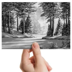 Buy Photograph 6x4  BW - Winter Trees Painting Forest Snow  #37733 • 3.99£