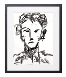 Buy Corbellic Ink Sketch 14x11 London Man Original Abstract Portait Gallery Paper • 27.28£