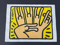 Buy Keith Haring Signed Watercolor Painting On Paper Fingers  11  X 8.25  • 468.88£
