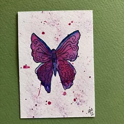 Buy Butterfly Miniature ACEO WATERCOLOUR PAINTING ORIGINAL  ART • 1.99£