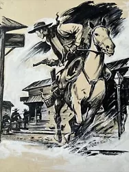 Buy Antique Illustration Painting Collection Kramer New York Cowboy Western Cover • 1,793.10£