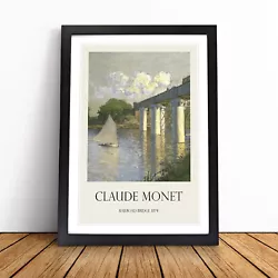 Buy Railroad Bridge, Argenteuil By Claude Monet Wall Art Print Framed Canvas Picture • 24.95£