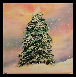 Buy Original Acrylic Painting On Stretched Canvas Impressionist Christmas Tree • 4.99£