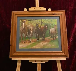 Buy Original Acrylic Painting Horses On Country Track Art Signed • 59.99£
