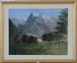 Buy Original Watercolour - Church Nestling In Wooded Foothills In An Alpine Setting • 24.95£