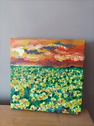Buy Maja Grecic Field Of Daffodils Acrylic On Canvas Art 10 X 10 Inch Original. • 50£