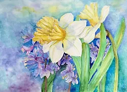Buy Original  Watercolour Painting Daffodils, Botanical, SALE From Artist, Signed • 22£