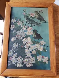 Buy  Birds In Apple Or Cherry Tree Blossom Oil Painting 19th Century  • 259.87£