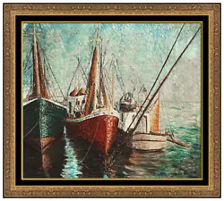 Buy Gordon Hope Grant Original Painting On Board Signed Boat Harbor Landscape Framed • 3,732.06£