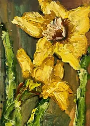 Buy Daffodils Art Daffodil Flower Oil Painting Yellow Flowers Impressionism Artwork • 28.91£