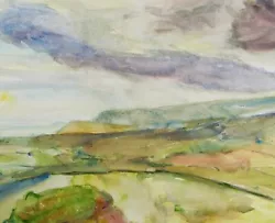 Buy Original Watercolour On Paper, 'Green Landscape', Leslie Duxbury ARCA (1921-2001 • 40£