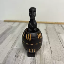 Buy Hand Carved Wooden Female / Male Fertility Hidden Phallus VTG 7in H Sculpture • 165.37£