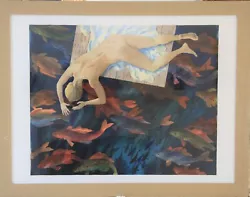 Buy Wonderful Thought Provoking Large Watercolour  Watching Fish  By Noel McCready • 395£